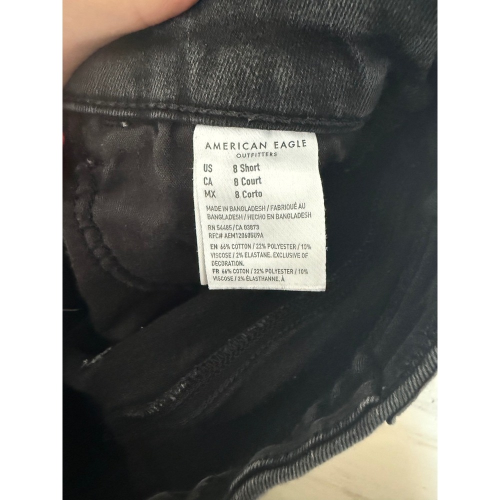 American Eagle Ne(X)t Level Stretch Black Wash Ripped Distressed Skinny Jeans - Picture 4 of 5